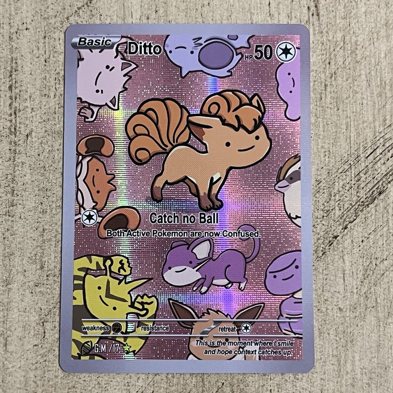 After Skool Hobby Ditto Vulpix 17 Series 2 Holo Fan Art Genetic Mystery 1st Ed