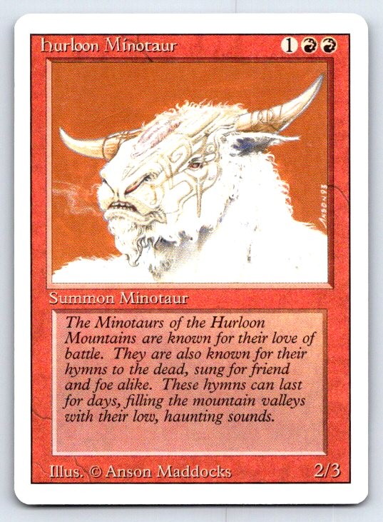 Hurloon Minotaur Common Revised Edition Magic: The Gathering Lightly Played