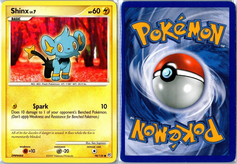 Pokemon Card - Shinx 98/130 Diamond & Pearl Common Moderately Played gallery
