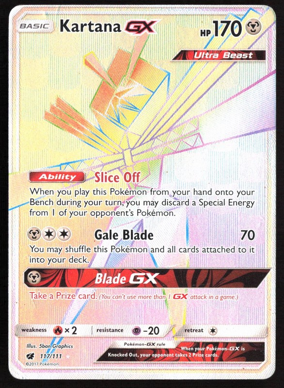 Pokemon TCG – Kartana GX (Secret) 117/111 SM – Crimson Invasion Holo Secret Rare