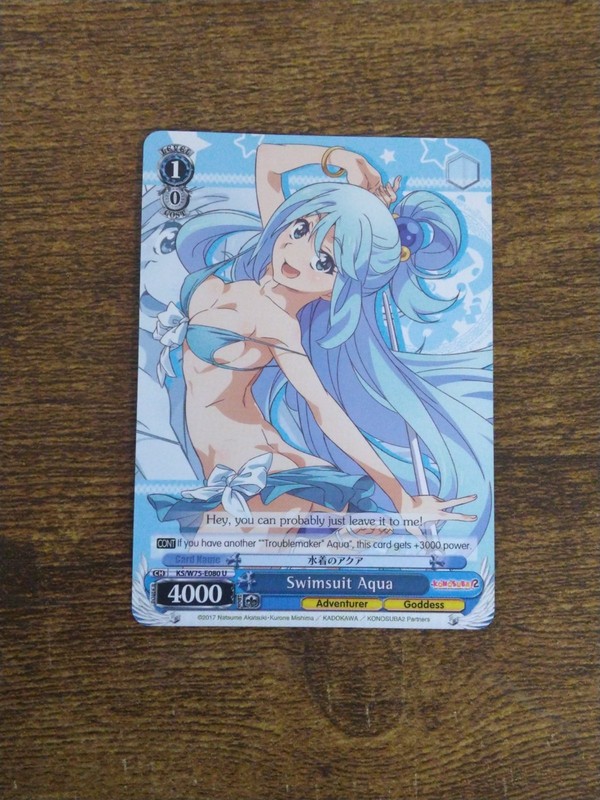 Beautiful Waifu Card – Swimsuit Aqua – W75-E080 U Weiss Schwarz Konosuba Card