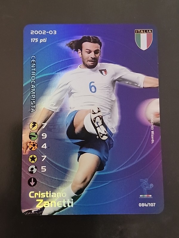 WOTC FOOTBALL CHAMPIONS 2002-03 CRISTIANO ZANETTI ITALIA TEAM FOIL BASE SET #84