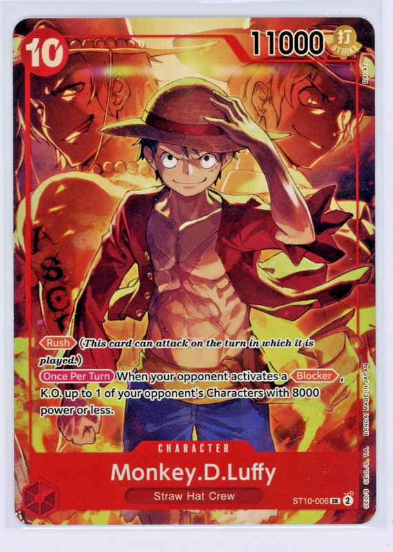 Monkey.D.Luffy One Piece CARD Treasure Booster Promo ST10-006 SR Near Mint