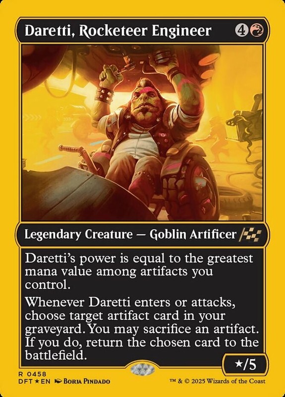 Daretti, Rocketeer Engineer – First-Place Foil Magic mtg Light Play, English Aet