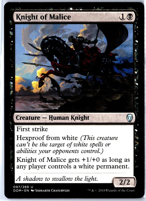 MAGIC TG: Dominaria #97 Knight of Malice- Uncommon.M2A