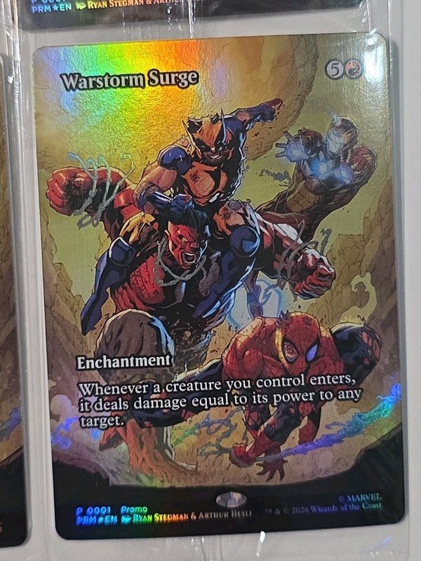 Warstorm Surge MARVEL MTG Promo P 001 Foil Avengers Armageddon Sealed Card ONLY gallery