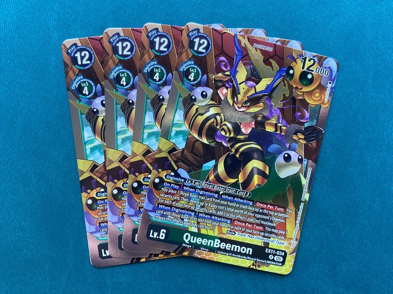 QueenBeemon EX11-034 Playset Dawn of Liberator Digimon Card Game x4