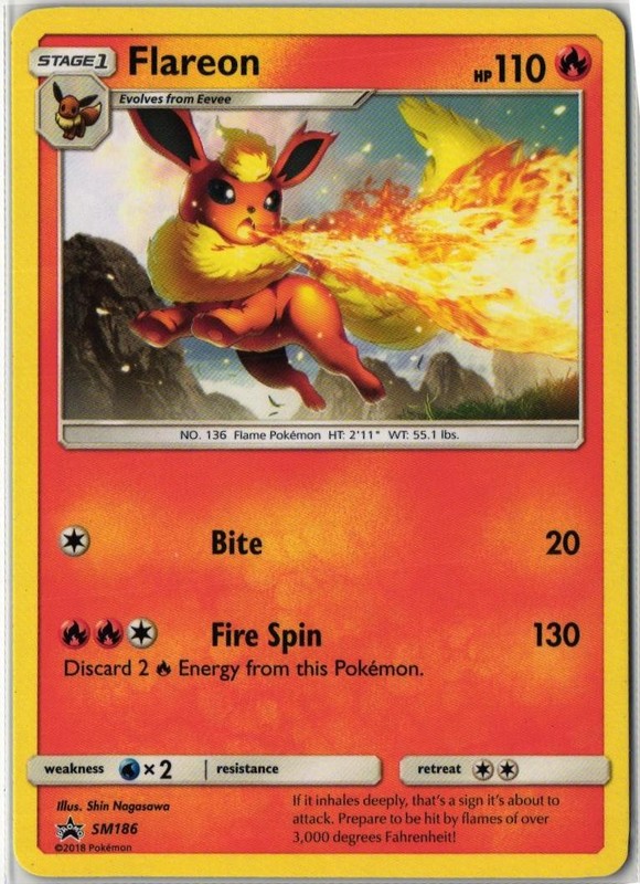 Flareon – (Let’s Play, Eevee!) #SM186 Promo Sun & Moon Promo LP Pokemon TCG
