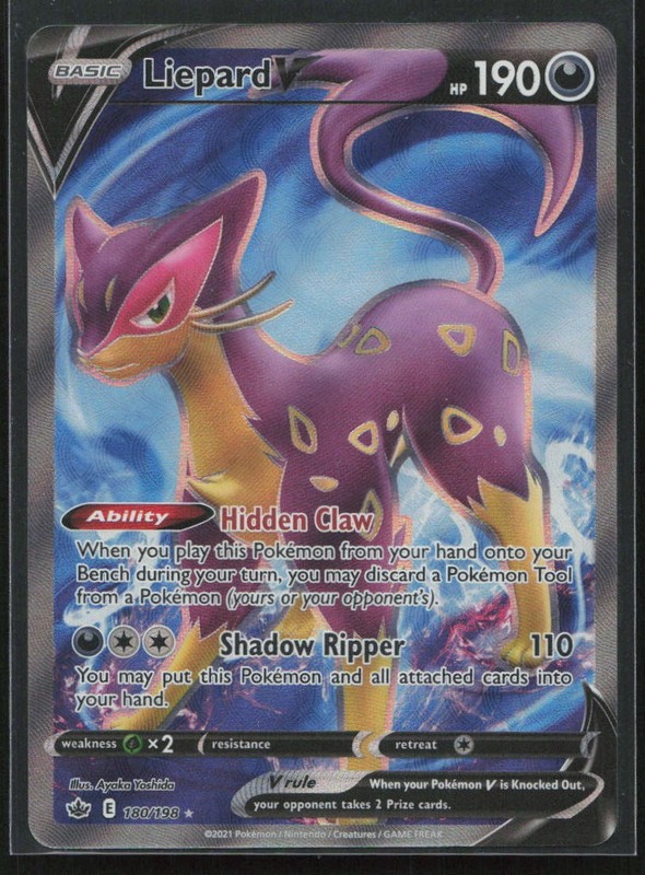 Liepard V (Full Art) Ultra Rare SWSH06: Chilling Reign 180/198 NM (1F)