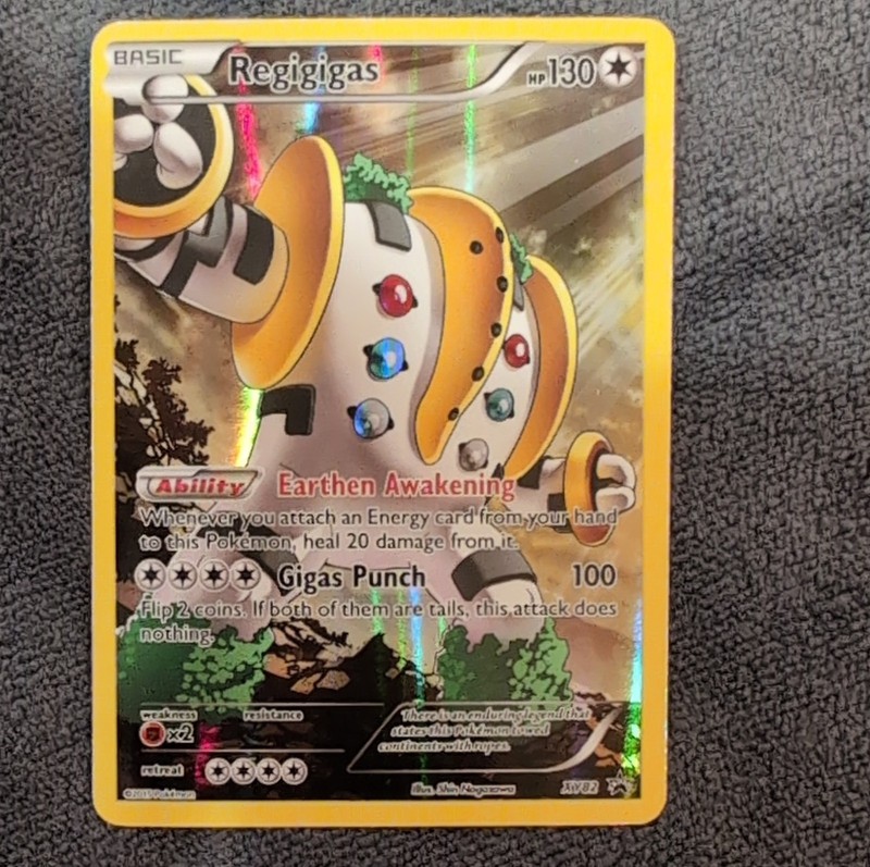 Pokémon Regigigas XY82 Holo Basic Card HP130 Gigas Punch Earthen Awakening