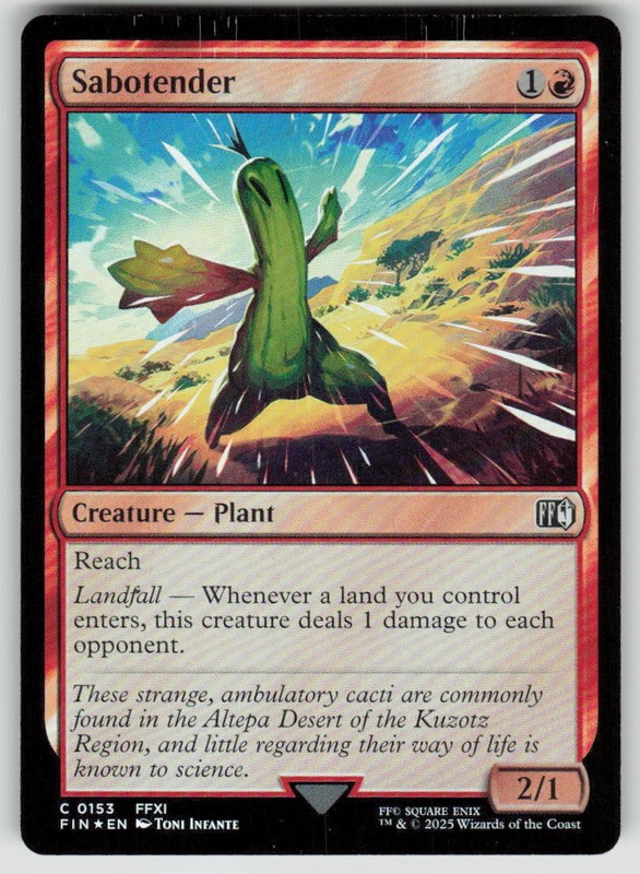 MAGIC: THE GATHERING SABOTENDER 153 C FINAL FANTASY NM FOIL