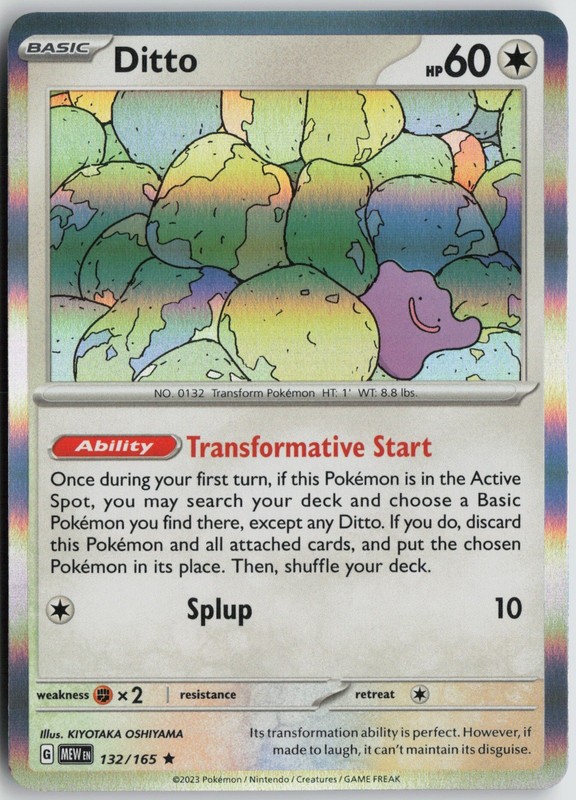 Ditto Rare Holo SV: Scarlet & Violet 151 132/165 NM KIYOTAKA OSHIYAMA