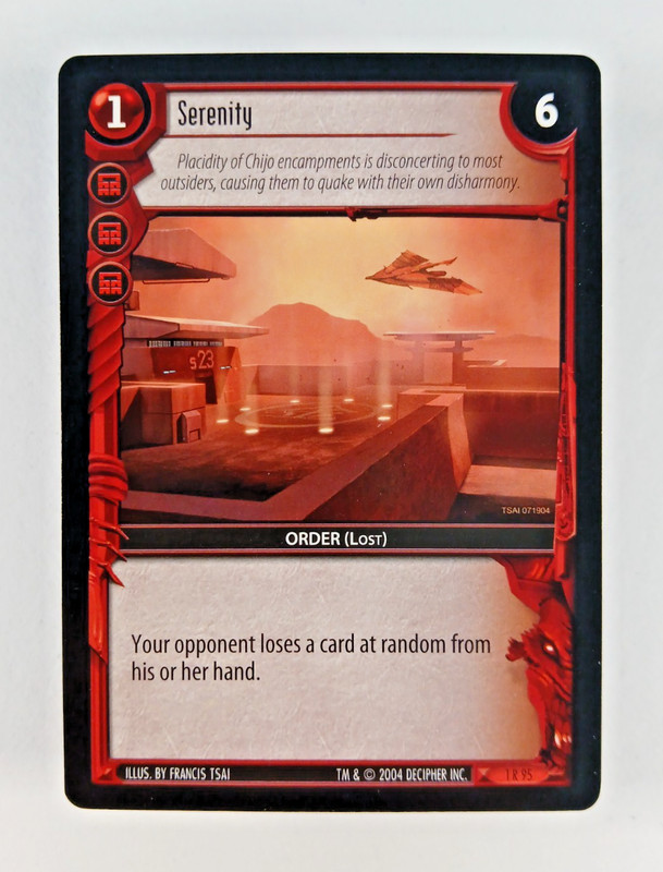 Serenity #95 Rare – Incursion, Wars TCG card (2004 Decipher) 1R96