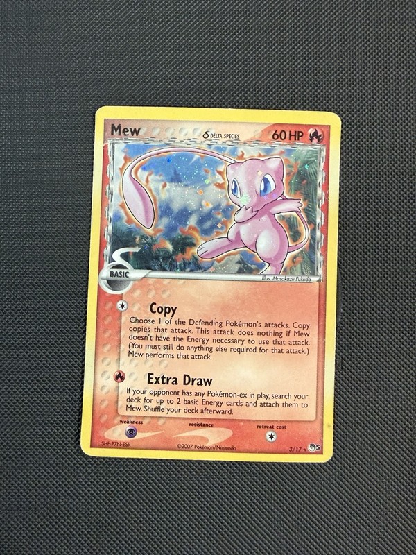 2007 Mew Delta Species Holo Bleed Pop Series 5 3/17 Swirl Pattern Print Error gallery