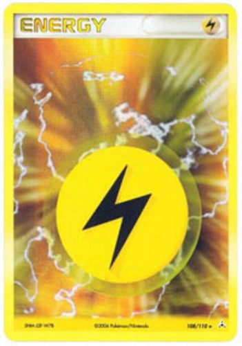 Moderately Played Lightning Energy – 108/110 – Holo Rare Pokemon Holon Phantoms
