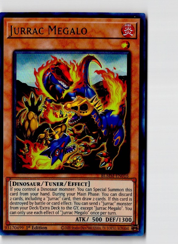 Jurrac Megalo BLMM-EN016 Monster Mayhem Yu-Gi-Oh First Edition LP