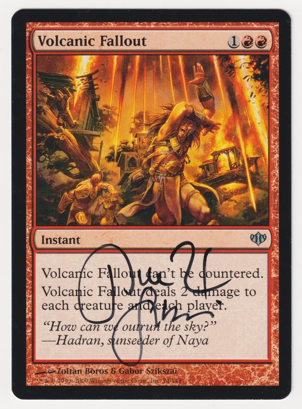 Signed Volcanic Fallout MP Conflux Artist Zoltan Boros & Gabor Szikszai 2009 MTG