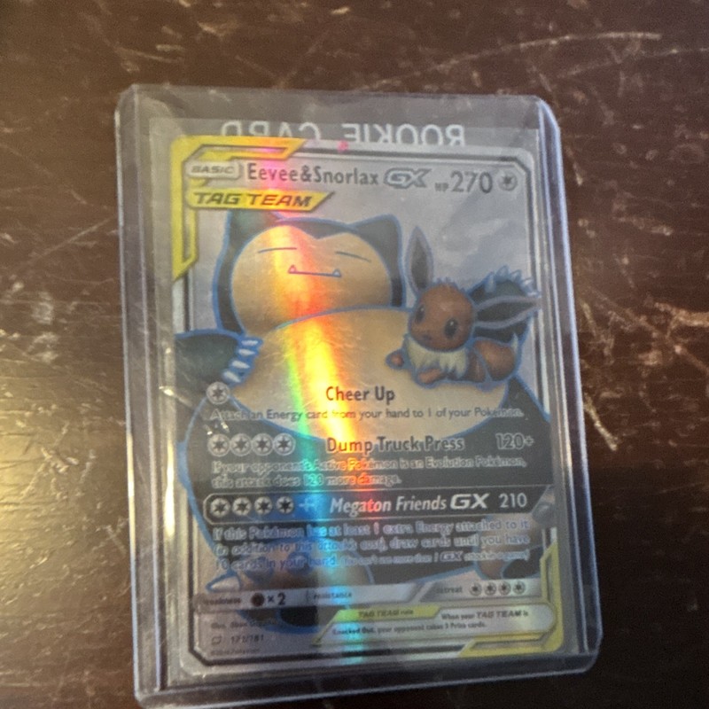 Pokemon Eevee & Snorlax GX Full Art TAG TEAM Holo 171/181 SM-Team Up