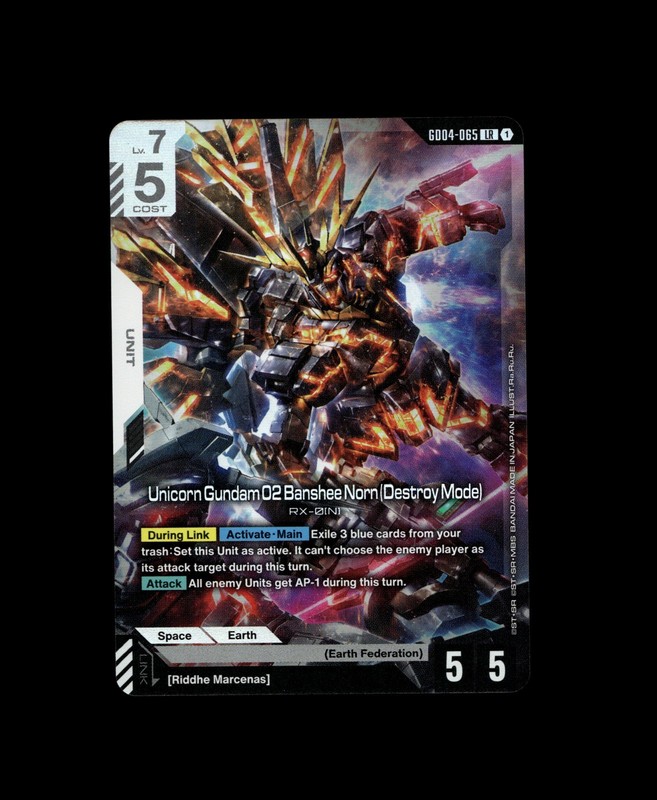 Unicorn Gundam 02 Bansee Norn (Destroy Mode) Gundam TCG LR Foil