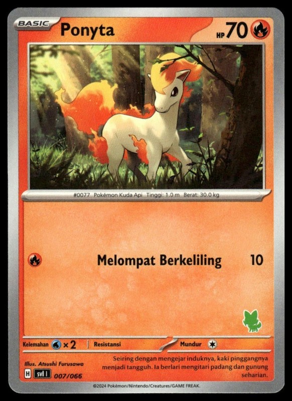 Ponyta 007/066 | Pokemon SVI Stamp Indonesian Language [US SELLER]