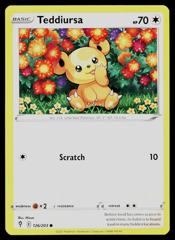 TEDDIURSA 126/203 COMMON EVOLVING SKIES POKEMON NM