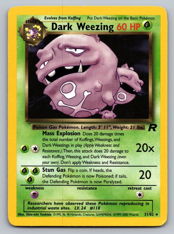 Team Rocket Dark Weezing Rare 31/82