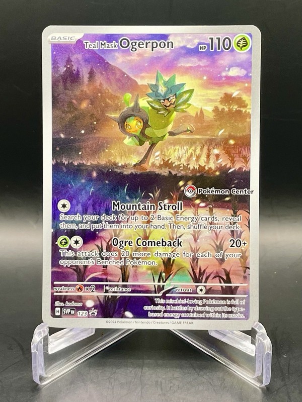 Teal Mask Ogerpon 123 Exclusive Pokemon Center Stamped ETB Promo Card NM/M