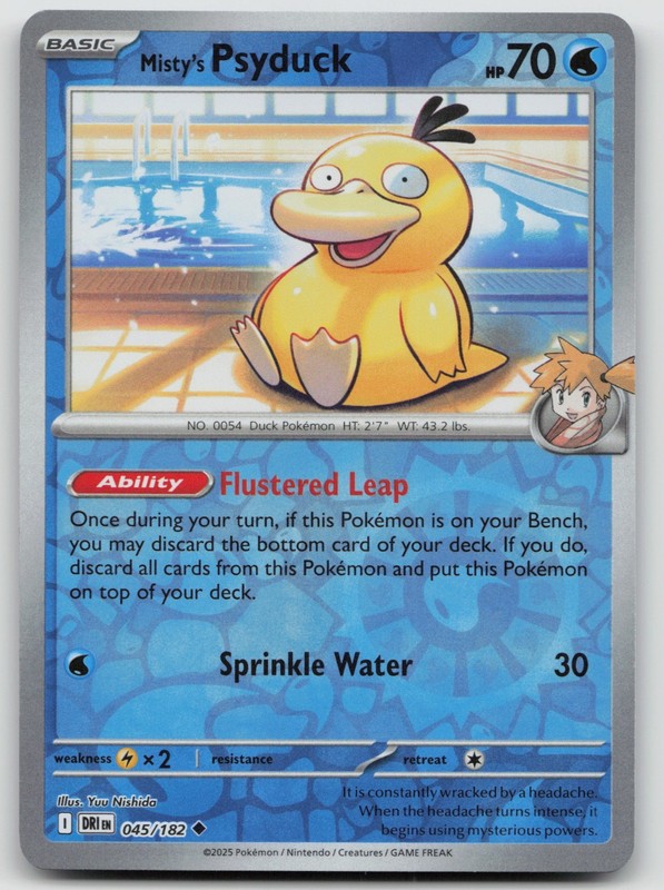 Misty’s Psyduck Uncommon SV10: Destined Rivals 045/182 Reverse Holo NM
