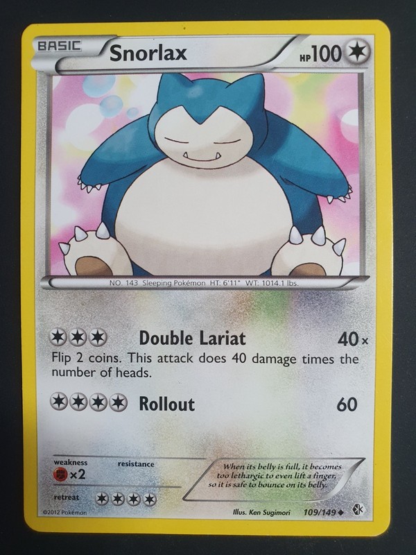 Snorlax 109/149 – Boundaries Crossed Set – Pokemon Card – Lightly Played