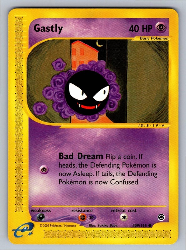 Gastly 109/165 Common Expedition Base Set Pokemon Near Mint