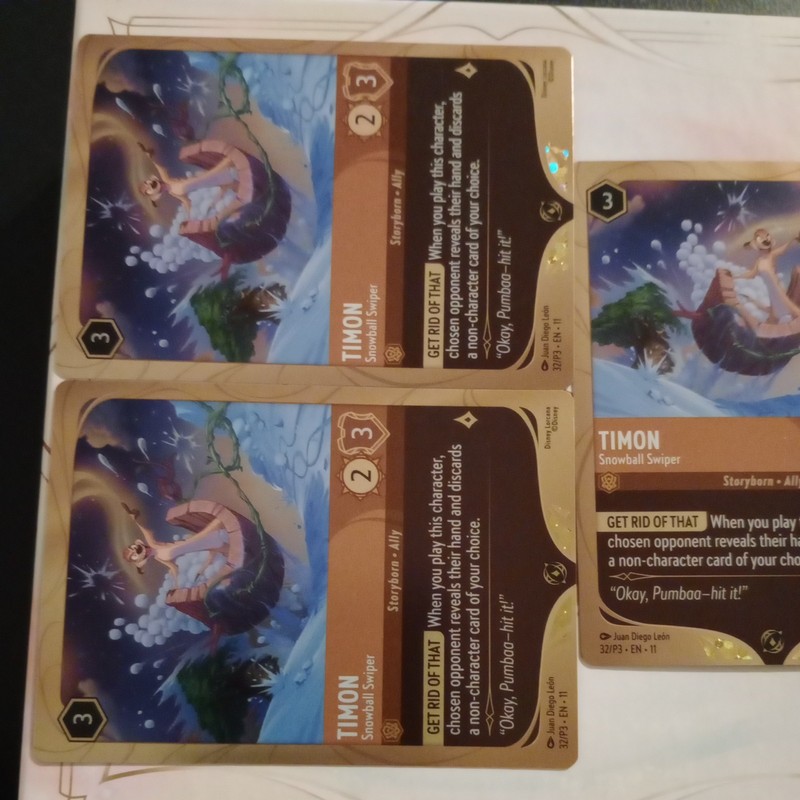 Timon - Snowball Swiper Lorcana- Winterspell Promo Card Foil 32/P3 x3 gallery