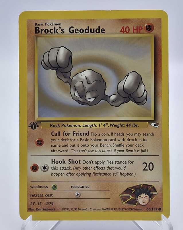 Brock’s Geodude 66/132 Common 1st Edition Gym Heroes Pokémon WOTC