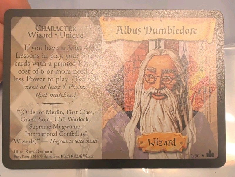 Harry Potter 2002 Adventures at Hogwarts TCG Albus Dumbledore Card #1