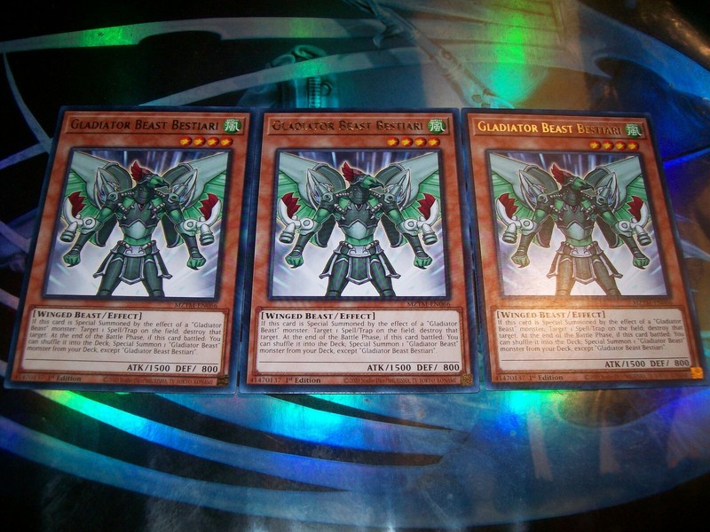 3x Gladiator Beast Bestiari 1st Edition Rare MZTM-EN066 Yu-Gi-Oh!