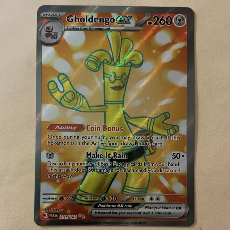 POKÉMON Gholdengo ex 231/182 SV04 Paradox Rift Ultra Rare Full Art Holo