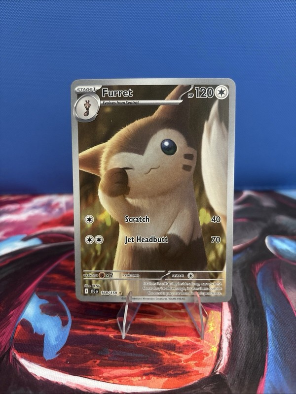 Pokémon Furret 168/159 SV09 Journey Together Illustration Rare Holo 120HP