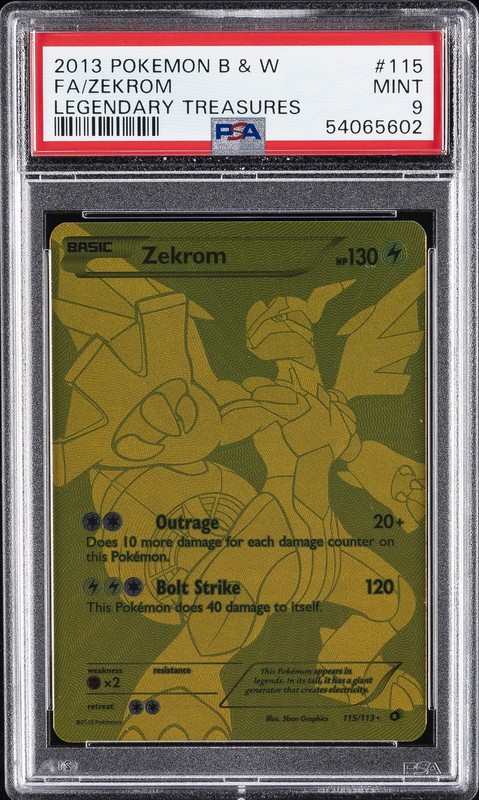2013 POKEMON B&W LEGEND TREASURES #115 FULL ART/ZEKROM PSA 9
