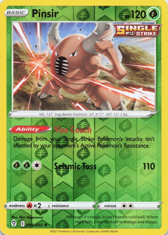 Pinsir Rare SWSH07: Evolving Skies 001/203 MP