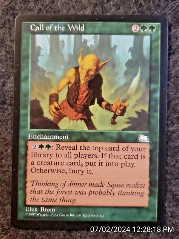 Call of the Wild Weatherlight NEVER PLAYED Rare MAGIC GATHERING CARD (DS3D1G8)