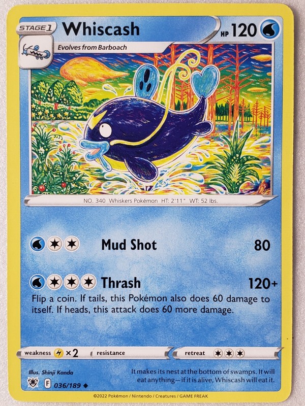 Whiscash 036/189 VLP – B1G1F – Astral Radiance Pokemon Card – Shinji Kanda Art