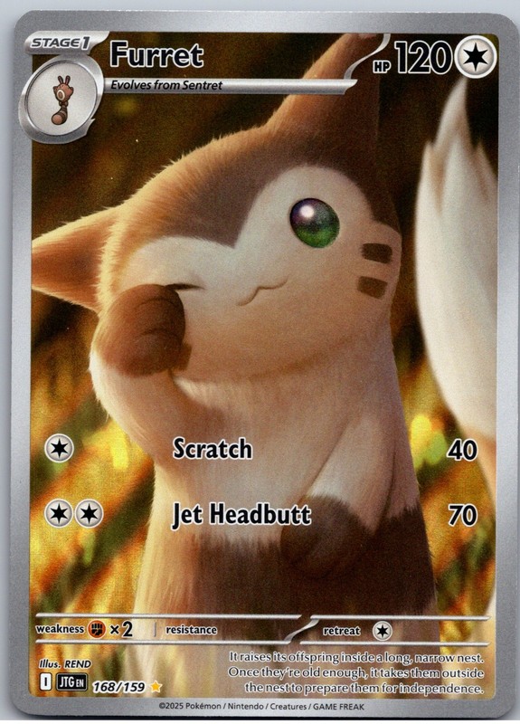 Furret Illustration Rare SV09: Journey Together 168/159 NM