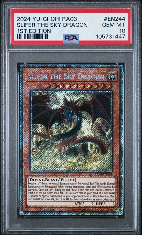 2024 YU-GI-OH! RA03-QUARTER CENTURY BONANZA 1ST ED SLIFER THE SKY DRAGON PSA 10