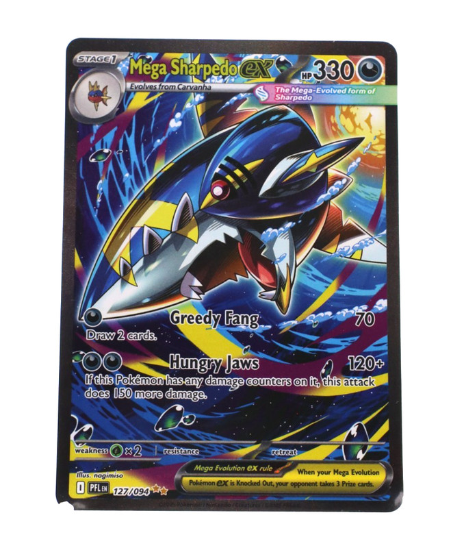 Mega Sharpedo ex 127/094 Phantasmal Flames Special Illustration Rare Pokemon NM