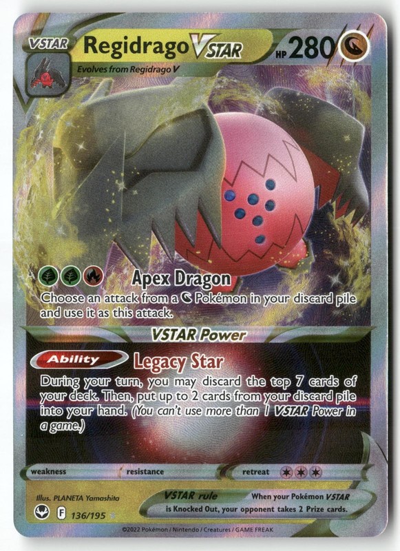 Regidrago VSTAR 136/195 Holo VSTAR Rare Silver Tempest Pokemon Near Mint