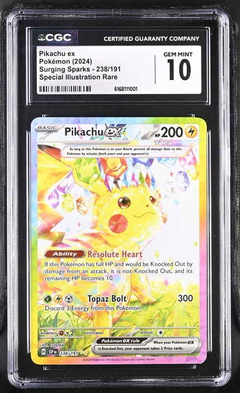 Pokemon Pikachu ex Surging Sparks Special Illustration Rare #238 CGC 10 Gem Mint