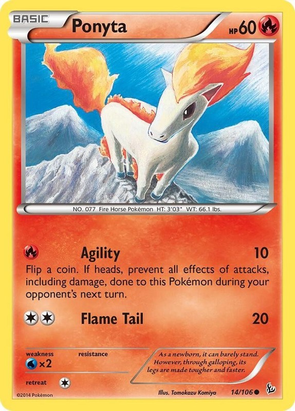 Pokémon TCG Ponyta XY Flashfire 14/106 Common NM/M Fire Horse