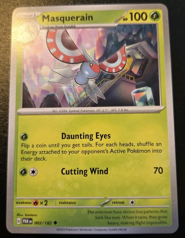 Masquerain 002/182 Uncommon Scarlet & Violet: Paradox Rift Pokemon TCG
