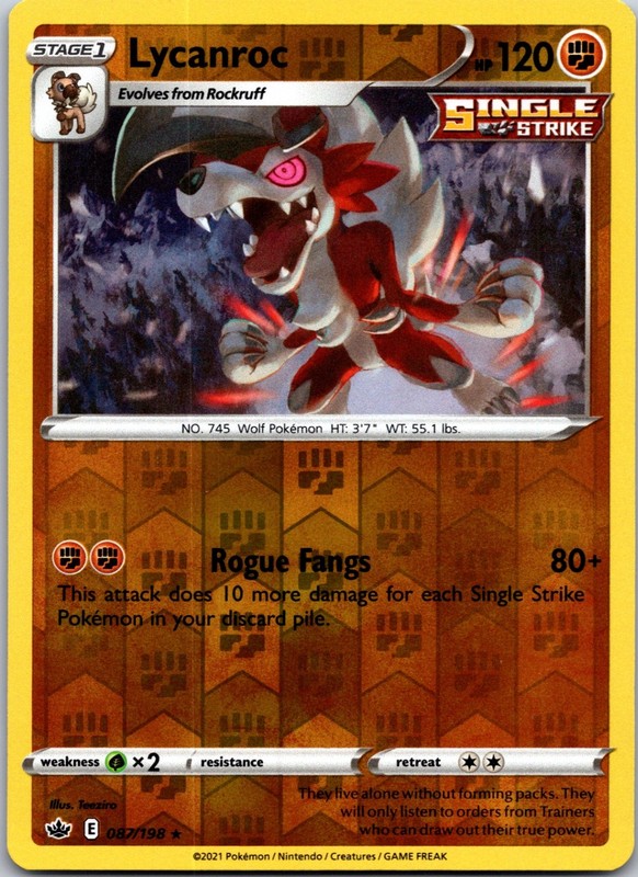 Lycanroc 087/198 – SWSH06: Chilling Reign Reverse Holo