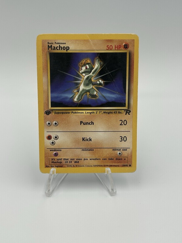 Machop 1st Edition #59 Pokemon Team Rocket HP
