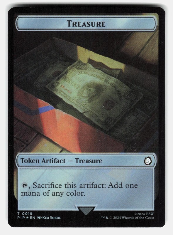 TREASURE (0019) // ALIEN DOUBLE-SIDED TOKEN FOIL - MTG - ZARUCKI NM/M gallery